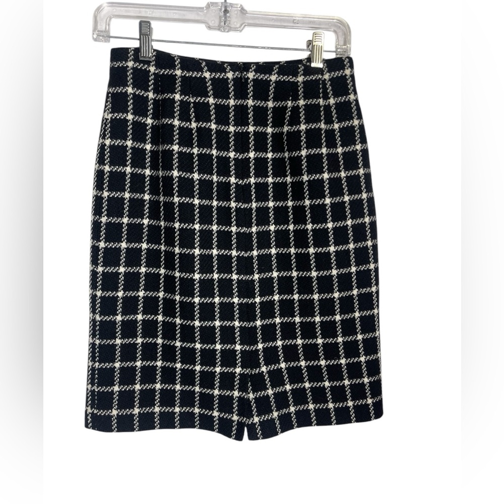 Talbots skirt size 4 black & white tweed 100% wool pencil skirt PERFECT! 🖤 - Picture 4 of 6